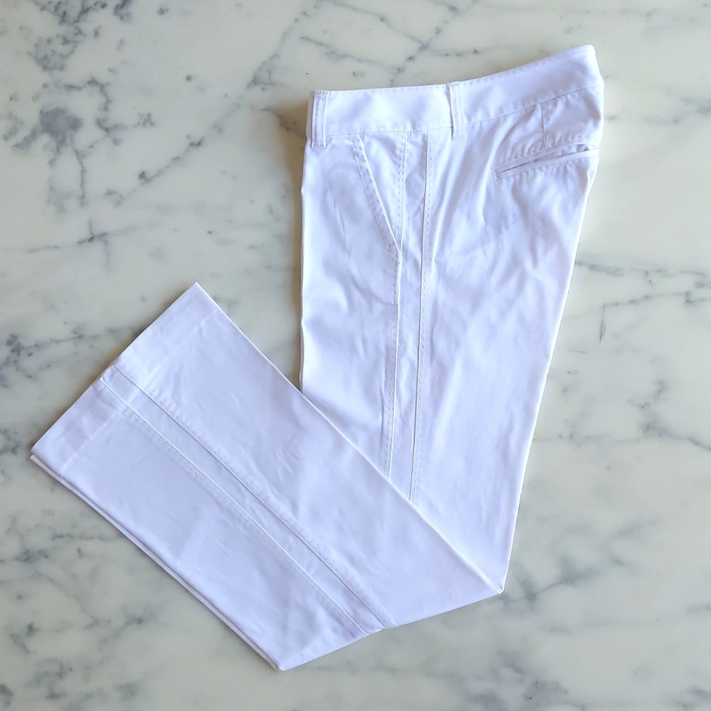 The Limited Sexy Drew Fit Cotton Spandex Off White Dress Pant w/stitching design